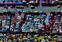 Auto Graveyard.  Color re-mapping and shape simplification.